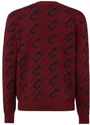FENDI FW22 Chain Inlaid Colorblock Knit Pullover Sweater. FZX061AL3IF1COL Lookbook FENDI FW22 Chain Inlaid Colorblock Knit Pullover Sweater. FZX061AL3IF1COL