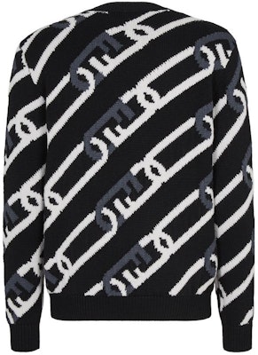 FENDI FW22 Chain Pattern Crewneck Pullover Sweater Black FZX085AL3VF0QA1 Lookbook FENDI FW22 Chain Pattern Crewneck Pullover Sweater Black FZX085AL3VF0QA1
