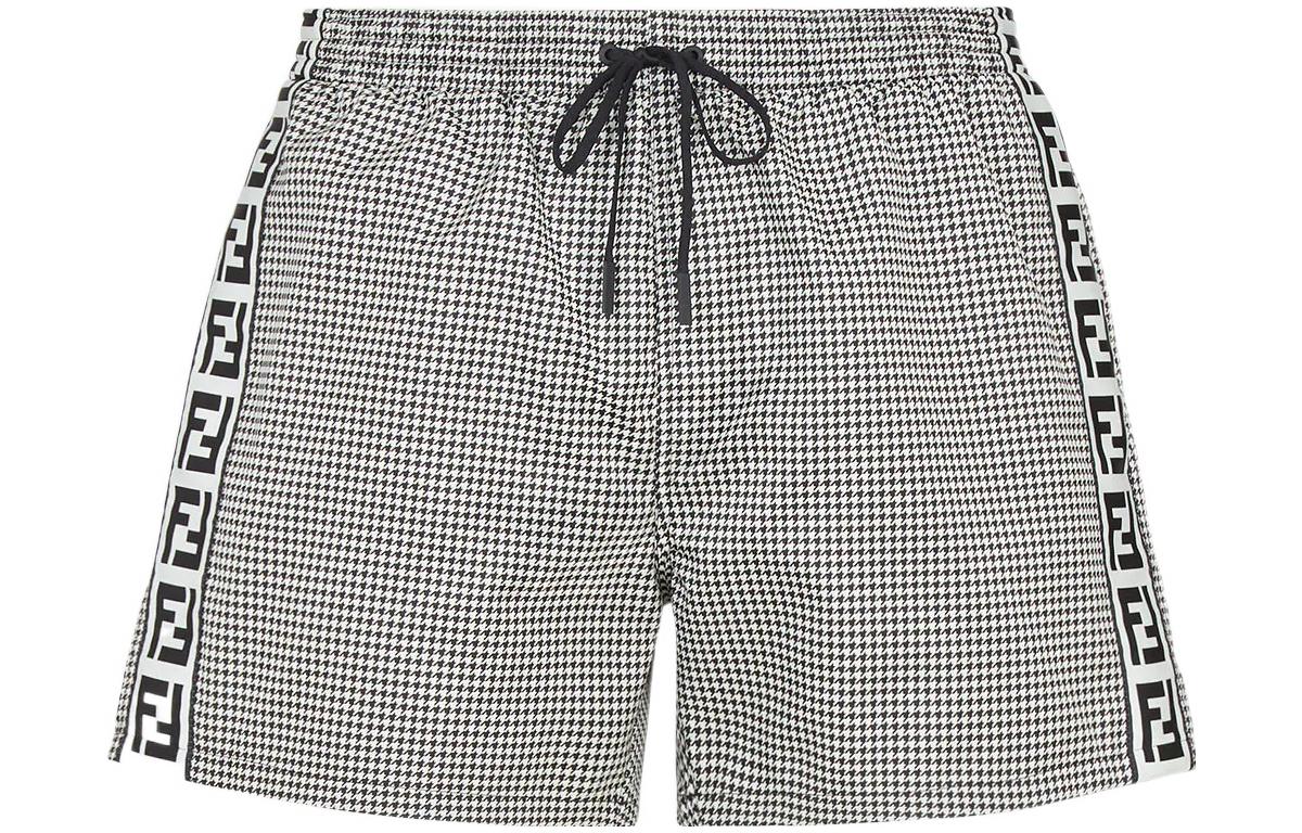 Order FENDI FW22 灰色中腰拼接Logo束繩休閒短褲。 FXB077AL4DF11H9