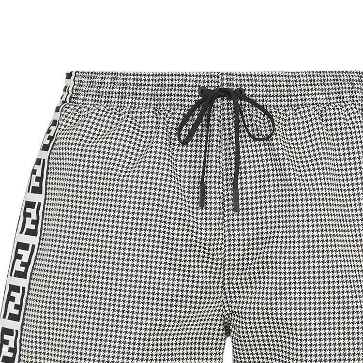 Purchase FENDI FW22 灰色中腰拼接Logo束繩休閒短褲。 FXB077AL4DF11H9