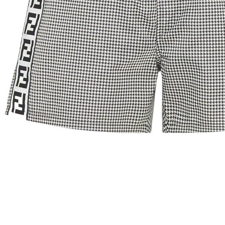 Sizing FENDI FW22 灰色中腰拼接Logo束繩休閒短褲。 FXB077AL4DF11H9