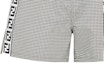 Sizing FENDI FW22 Gray Mid-Rise Colorblock Logo Drawstring Casual Shorts. FXB077AL4DF11H9