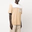 Purchase 펜디 FW22 로고 프린트 컬러블록 반팔 티셔츠 라이트 브라운 FAF654AKHAF1200