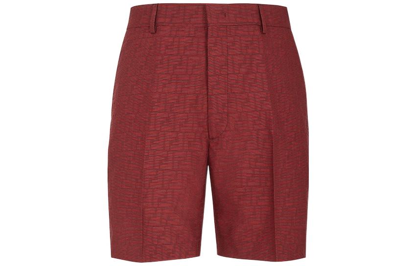 FENDI FW22  Optical Effect High-Waist Bermuda Shorts Red FB0521AKC4F01VC