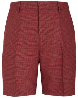 FENDI FW22 Seluar Pendek Bermuda Pinggang Tinggi Kesan Optik Merah FB0521AKC4F01VC Buy FENDI FW22 Seluar Pendek Bermuda Pinggang Tinggi Kesan Optik Merah FB0521AKC4F01VC
