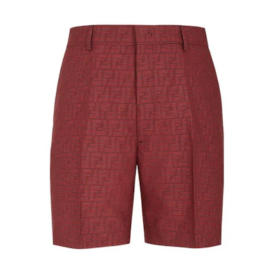 FENDI FW22 Optical Effect High-Waist Bermuda Shorts Red FB0521AKC4F01VC