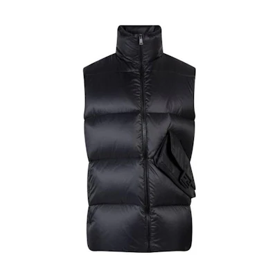 FENDI FW22 Quilted Puffer Vest with Zip and Stand Collar Black. FAA873AM0KF0GME