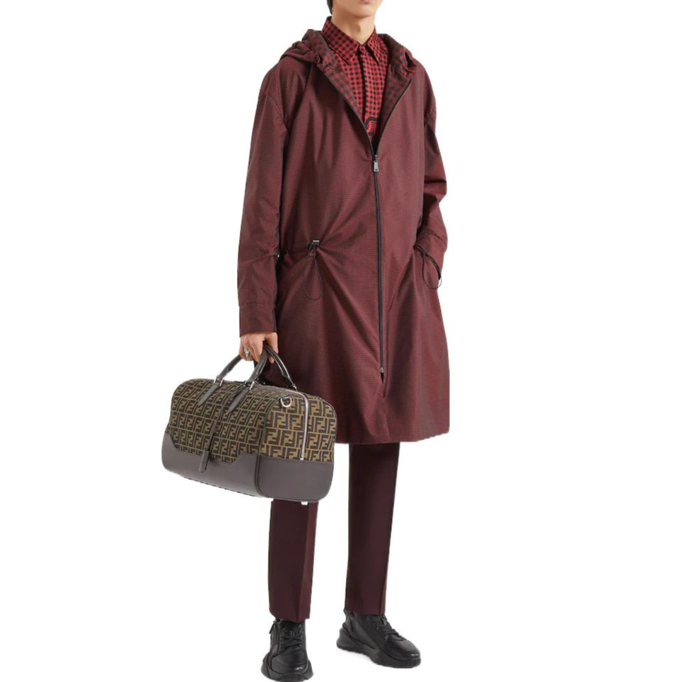 Shop 芬迪 FW22 红色格纹短袖纽扣衬衫. FS0795AL2KF01VC