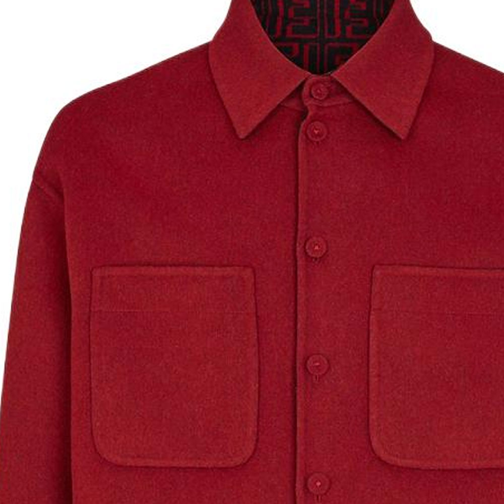 Cheap FENDI FW22红色双面Logo夹克 带口袋单纽扣设计外套。 FW1077AL57F1I8K