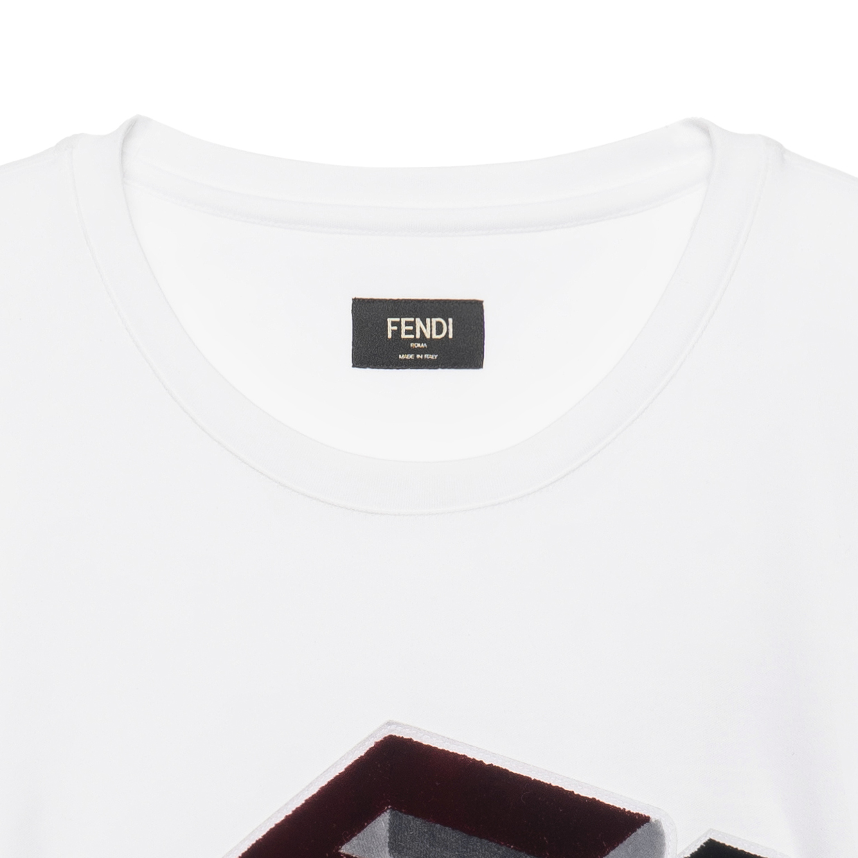 FENDI FW22  White Knit T-Shirt with 3D Embroidered Letter Print. FY0936AL36F0QG1 圖 7