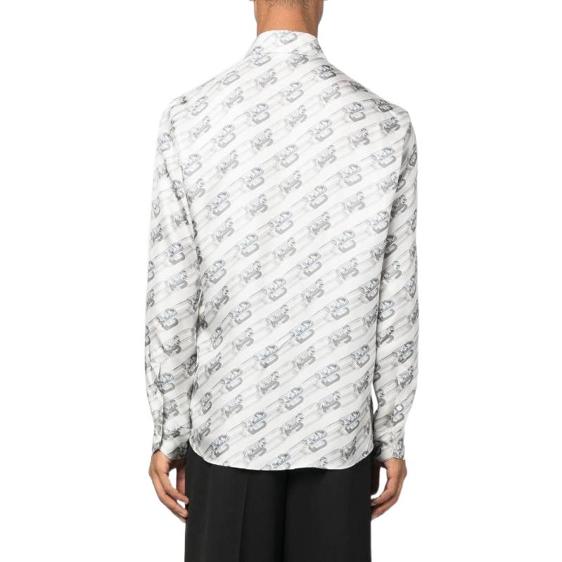 Purchase FENDI FW22 白色長袖襯衫，全印圖案與翻領設計。 FS0585AL2MF0TU9