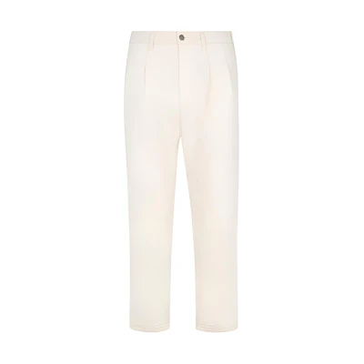 FENDI FW22 White Solid Ruched Straight-Leg Denim Jeans FLP287AKCVF0QA0