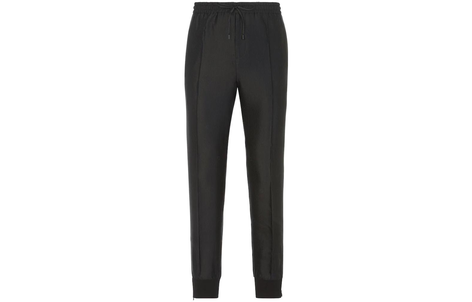 FENDI FW22  Wide-Leg Drawstring Casual Pants Black. FB0787AKCCF0QA1