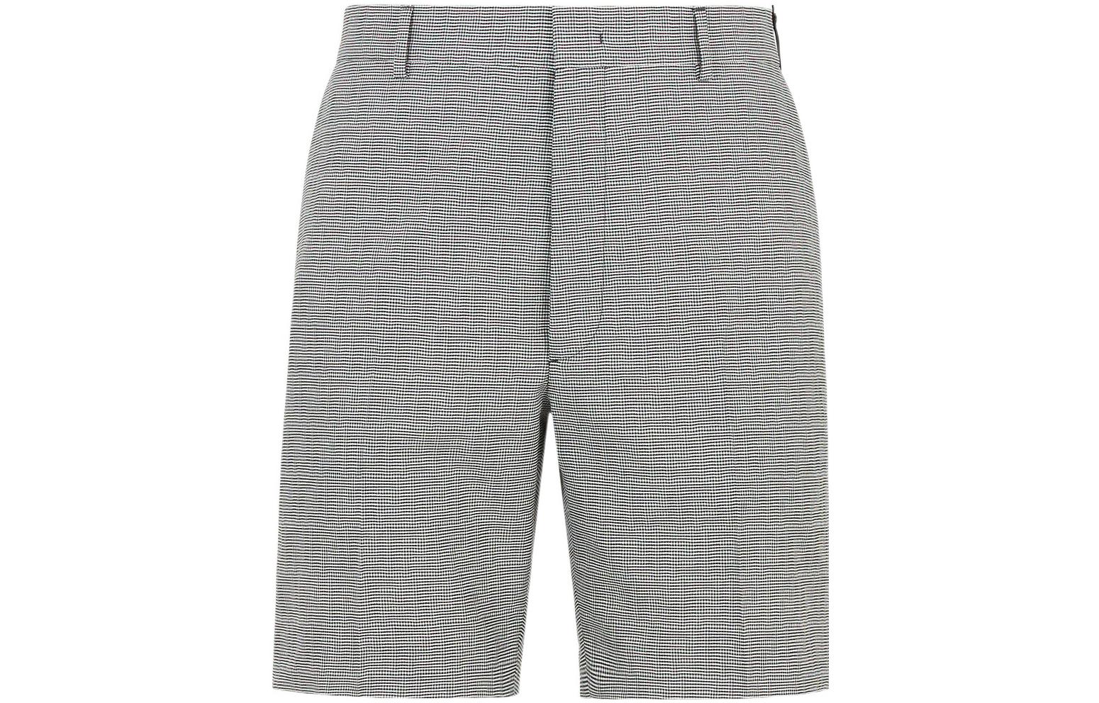 FENDI FW22  Wool Shorts Micro Checkered Pattern Gray White. FB0521AKC4F0W90