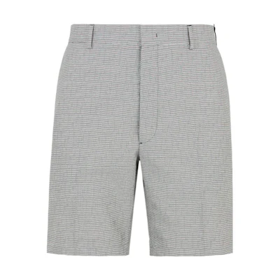 FENDI FW22 Wool Shorts Micro Checkered Pattern Gray White. FB0521AKC4F0W90