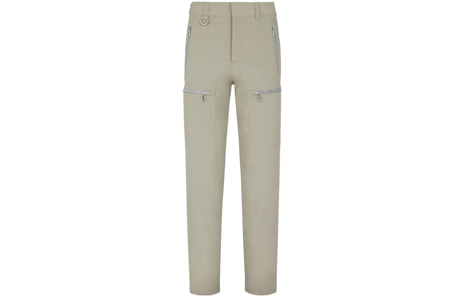FENDI FW22 Beige  Straight-Leg Utility Casual Pants. FB0824AM7TF1J7B