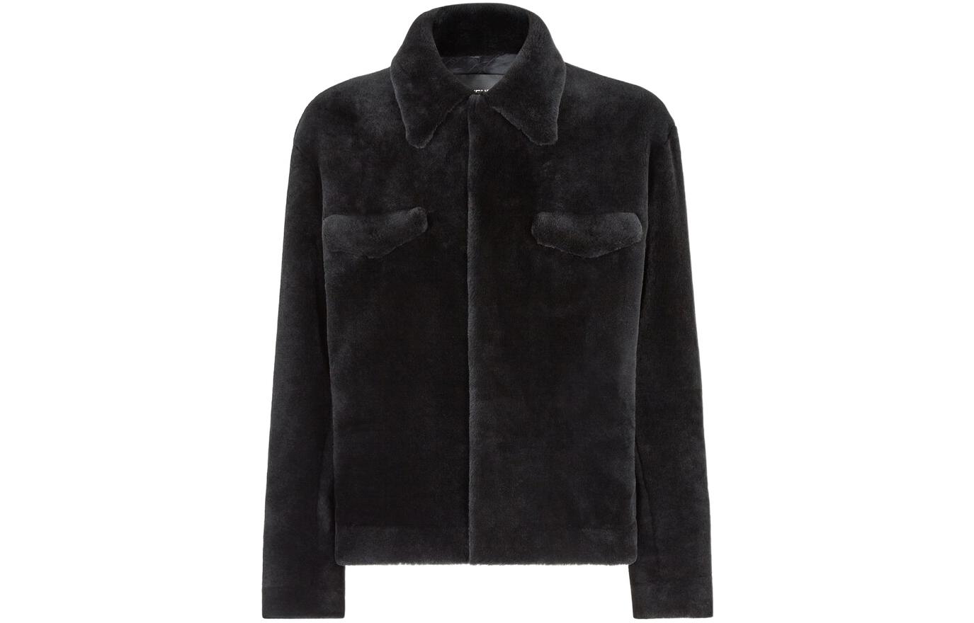 Fendi FW22 Black Solid Color Single-Breasted Jacket Coat FM0194AKTQF0GME