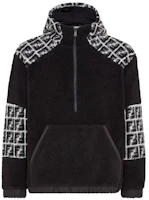 Fendi FW22 Colorblock Half-Zip Hoodie Jacket Black FAF669AM0EF0GME Fendi FW22 Colorblock Half-Zip Hoodie Jacket Black FAF669AM0EF0GME