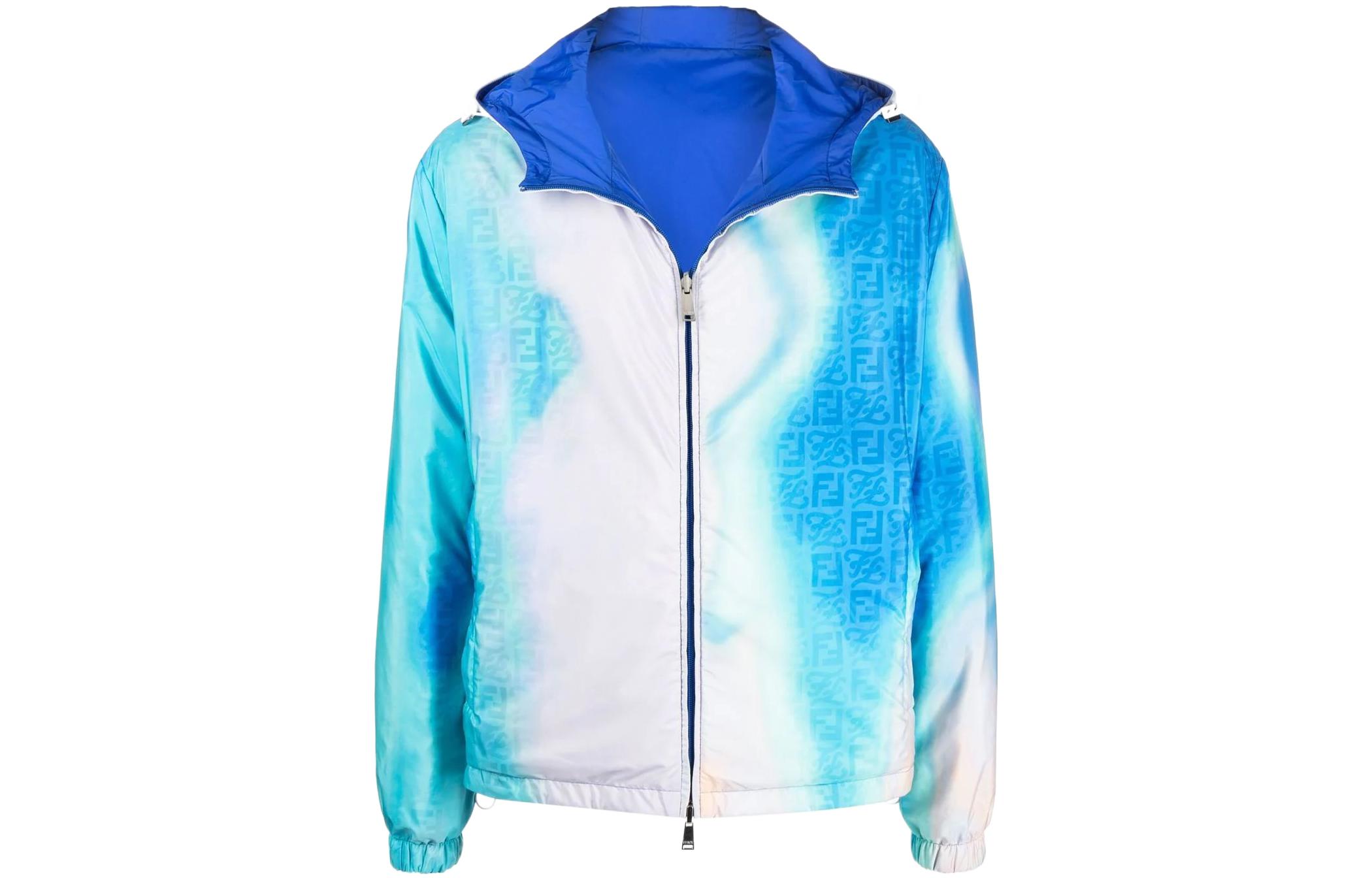 Fendi FW22 FF Tie-Dye Reversible Jacket Blue Mens FAA859AH3NF1G38