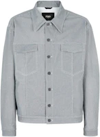 Fendi FW22 Gray Denim Jacket with Button Closure and Chest Pocket FW0428AL10F0QZ0 Fendi FW22 Gray Denim Jacket with Button Closure and Chest Pocket FW0428AL10F0QZ0