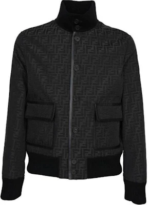 Fendi FW22 Jaket Zip-Up Logo Monogram Hitam Outerwear FW1165AL07F0QA1 Buy Fendi FW22 Jaket Zip-Up Logo Monogram Hitam Outerwear FW1165AL07F0QA1