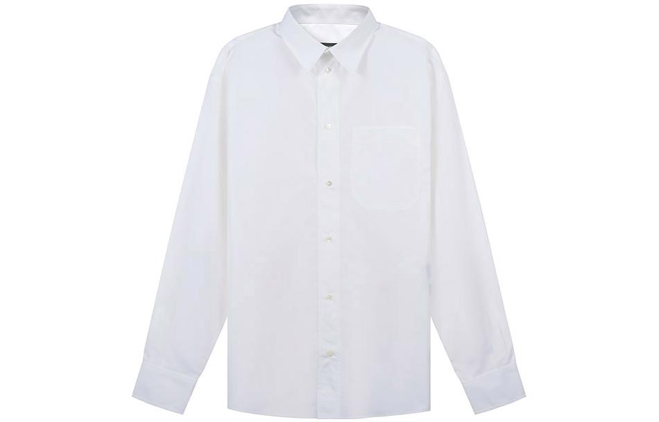 FENDI FW22 Oversized Solid Button-Up Long Sleeve Shirt White Men FS1016AITEF0QA0