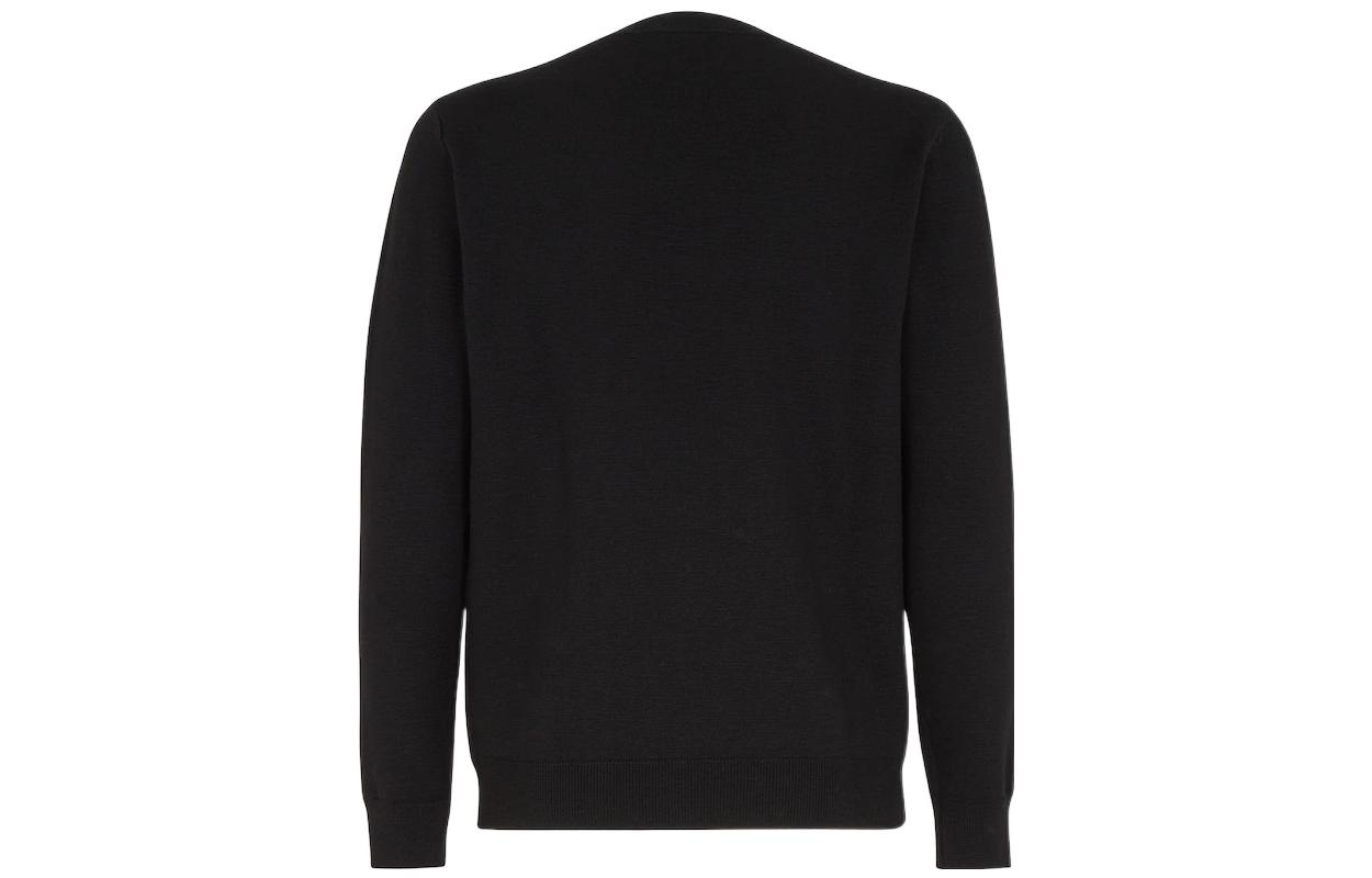 Lookbook FENDI FW22 黑色拼紋長袖圓領針織毛衣 FZX116AM69F0QA1