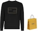 Shop FENDI FW22 Patterned Knit Long-Sleeve Crewneck Sweater Black . FZX116AM69F0QA1