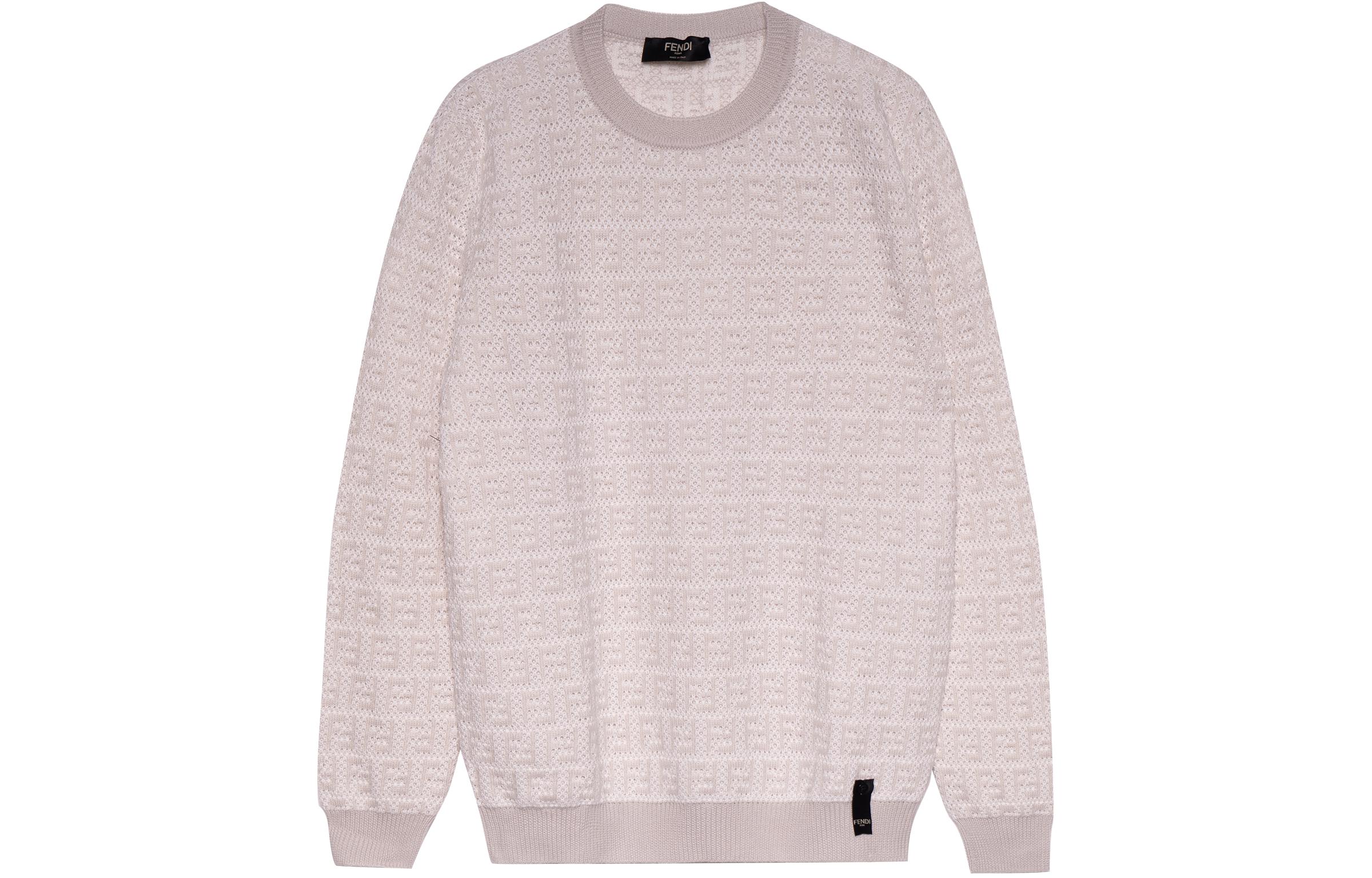 FENDI FW22 Pink Wool Crewneck Pullover Sweater  Long Sleeve. FZX034AKFSF1HXT
