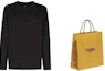 Shop FENDI FW22 Plain Crewneck Long Sleeve Sweatshirt Black FY1187AM7FF0QA1