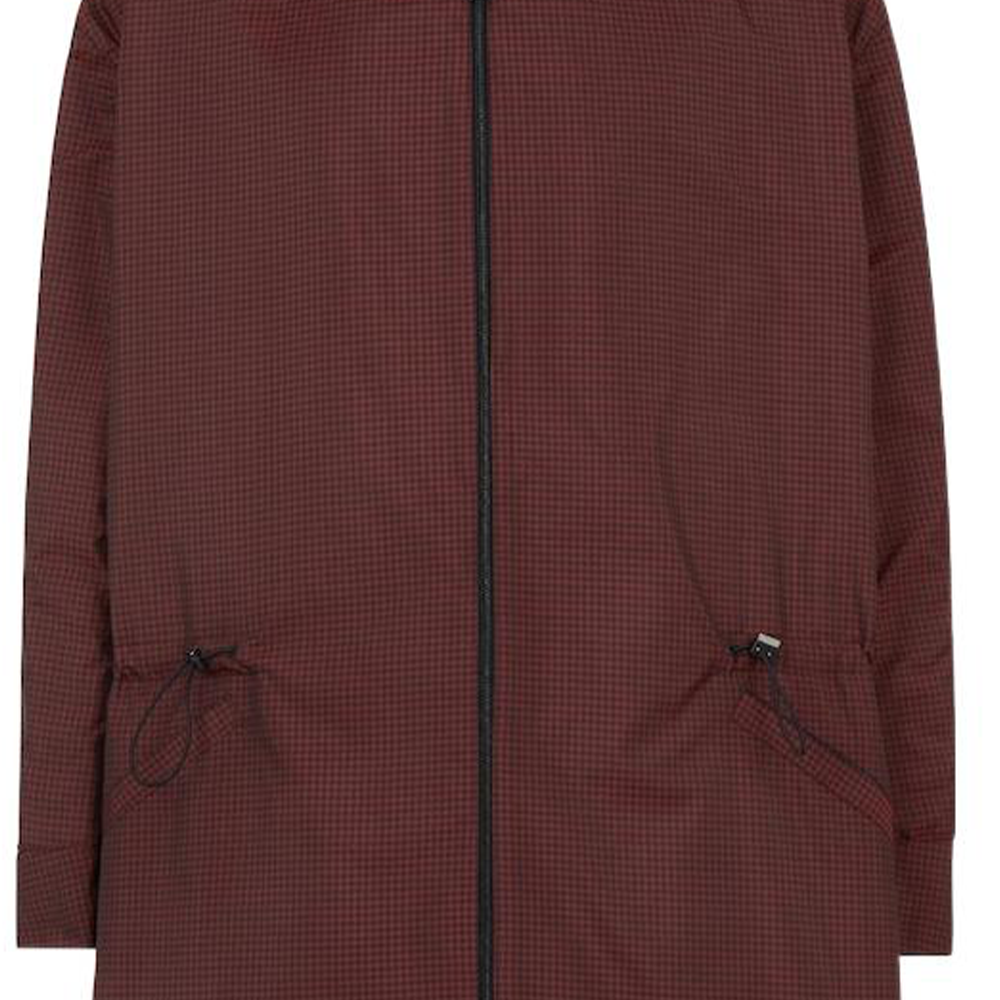 Details for FENDI FW22 Jaket Hoodie Mid Panjang Kotak Merah Reversible dengan Ritsleting. FAA864AL42F16E4