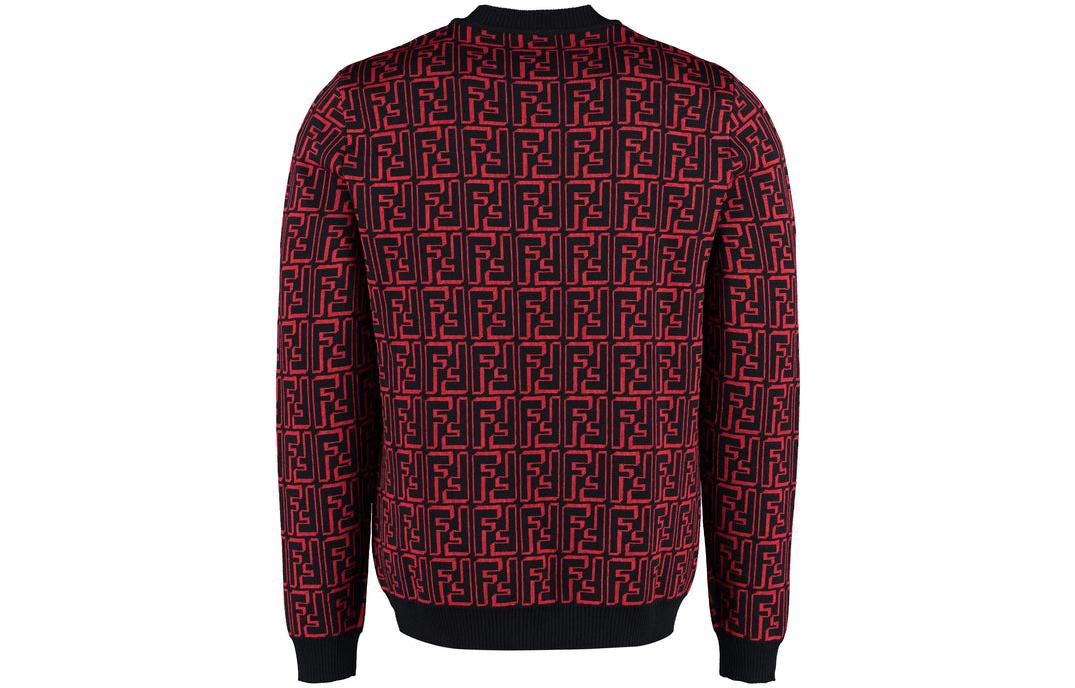 Lookbook FENDI FW22 紅色Logo印花針織圓領毛衣 男士寬鬆版型 FZX009ALJZF0E1U