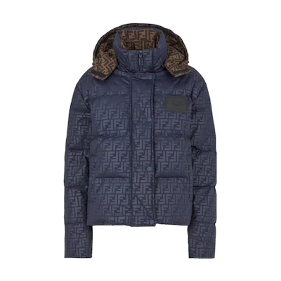 FENDI FW22 Reversible Blue Down Jacket with Detachable Hood Unisex FAN086AK8AF1IHG