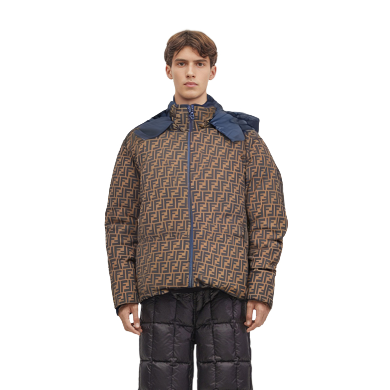 Purchase FENDI FW22蓝色可翻转男女羽绒服带可拆卸帽 FAN086AK8AF1IHG