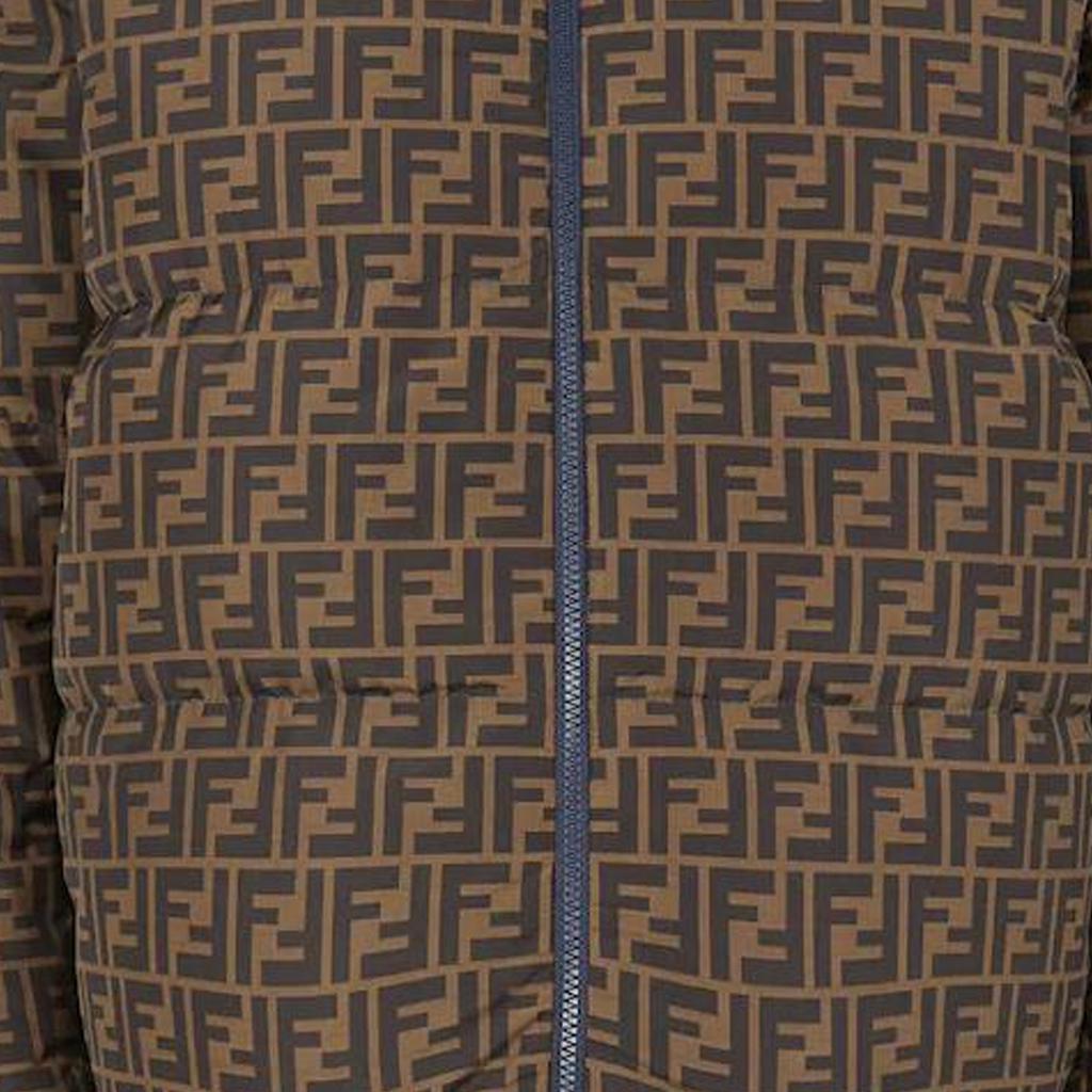 Cheap FENDI FW22蓝色可翻转男女羽绒服带可拆卸帽 FAN086AK8AF1IHG