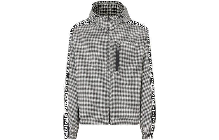 Fendi FW22 Reversible Houndstooth Jacket - Black FAA865AL43F11H9