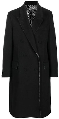 FENDI FW22 Jaket Logo Reversible Panjang Sedang Hitam Fashion. FF0622AL57F1I8O Order FENDI FW22 Jaket Logo Reversible Panjang Sedang Hitam Fashion. FF0622AL57F1I8O