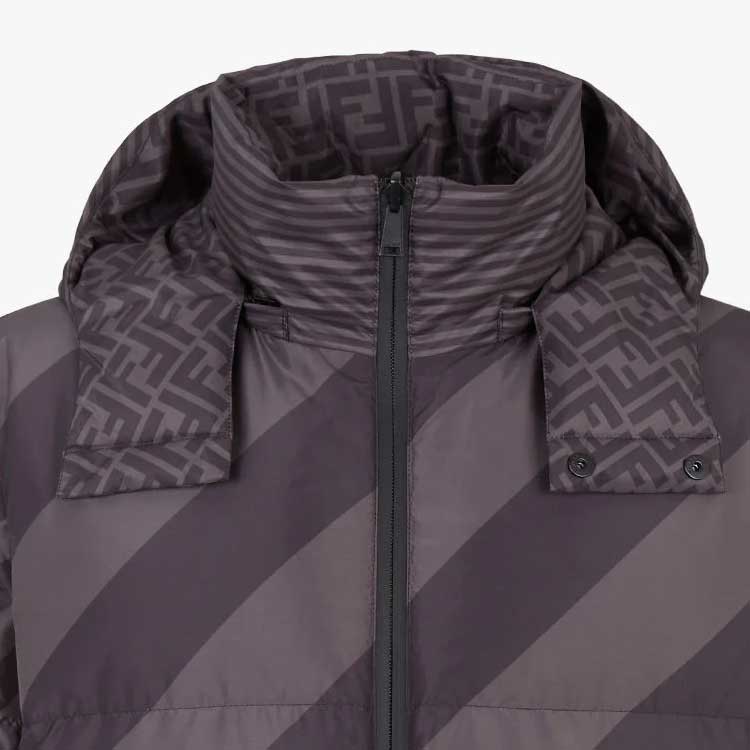 Cheap FENDI FW22 雙面穿Logo印花羽絨外套 棕色外套 FAA582A79O-F0DS7