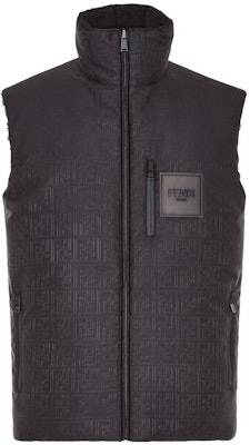 FENDI FW22 男士黑色雙面穿Logo羽絨背心 FAA870AM0IF0GME Buy FENDI FW22 男士黑色雙面穿Logo羽絨背心 FAA870AM0IF0GME