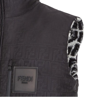 FENDI FW22 男士黑色雙面穿Logo羽絨背心 FAA870AM0IF0GME Sizing FENDI FW22 男士黑色雙面穿Logo羽絨背心 FAA870AM0IF0GME