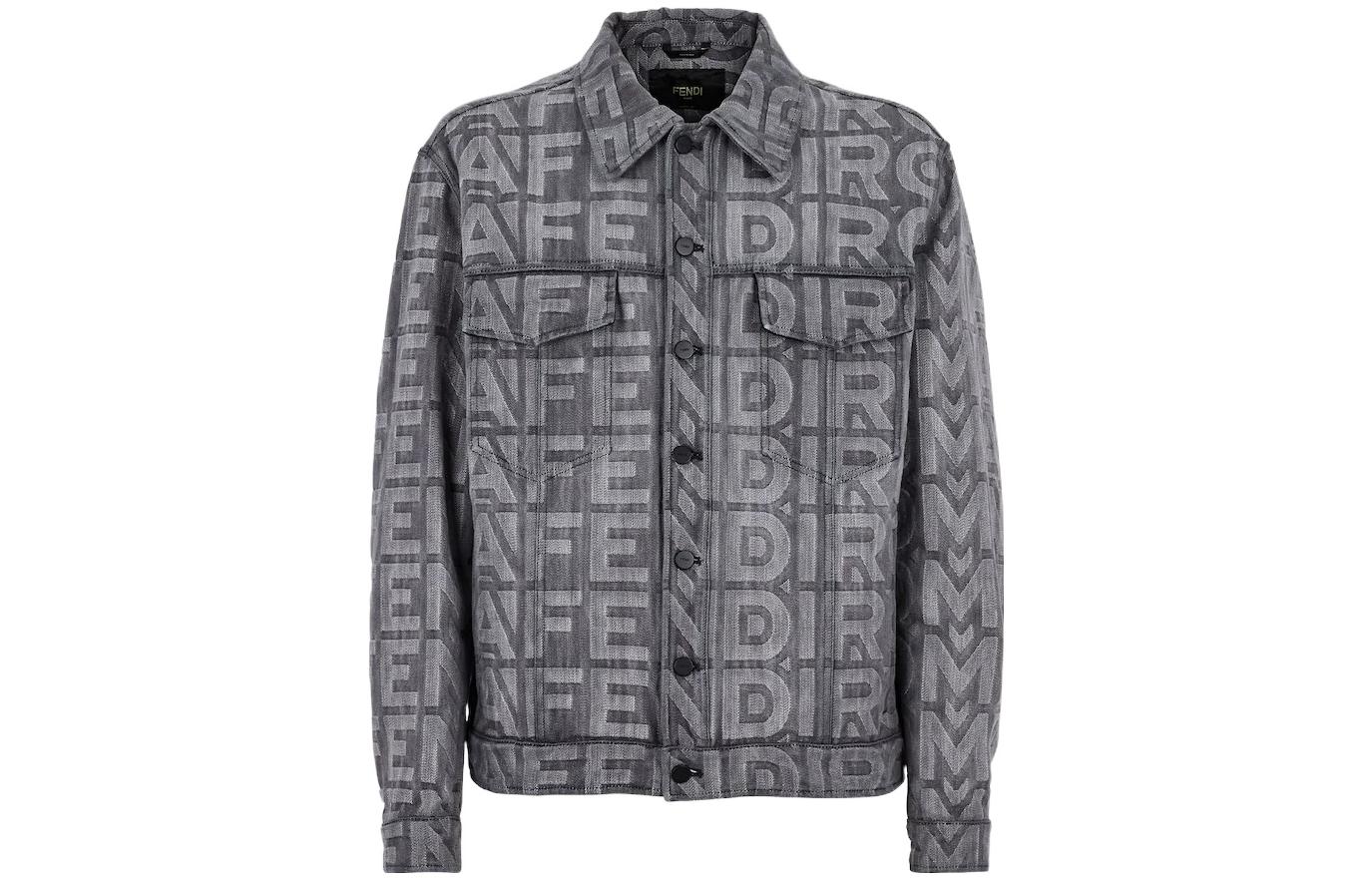 Order 펜디 FW22 로마 캡슐 로고 니트 데님 자켓 블랙 남성용 FW1027AM6PF0GME