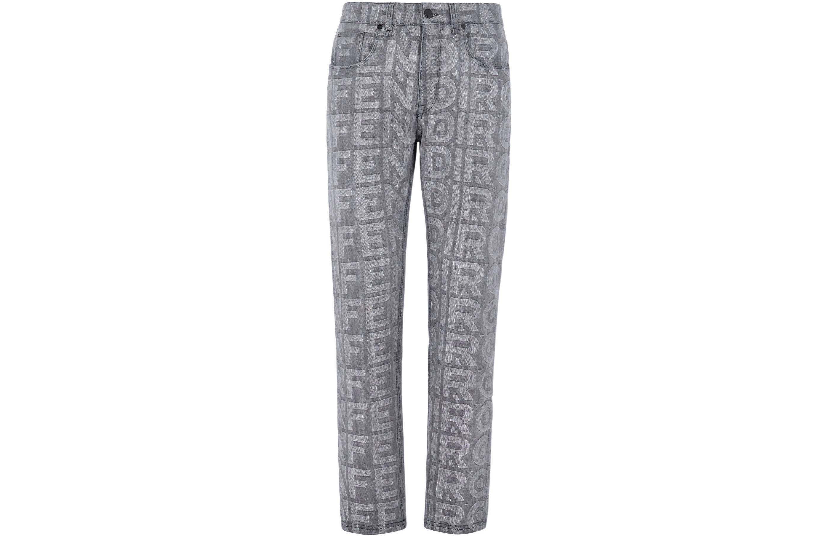 FENDI FW22 Roma Capsule Monogram Print  Black Denim Jeans. FLP288AM6PF0GME