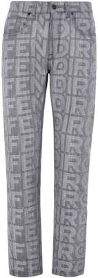 FENDI FW22 Roma Capsule Monogram Print Black Denim Jeans. FLP288AM6PF0GME Order FENDI FW22 Roma Capsule Monogram Print Black Denim Jeans. FLP288AM6PF0GME