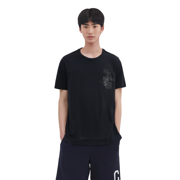 FENDI FW22 Solid Color Crewneck Short Sleeve T-Shirt Men’s Black FY0894A2F3F0QA1 圖 5