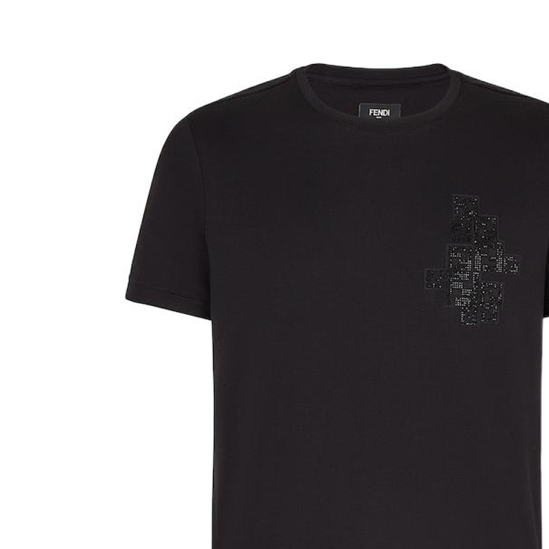 FENDI FW22 Solid Color Crewneck Short Sleeve T-Shirt Men’s Black FY0894A2F3F0QA1 圖 6