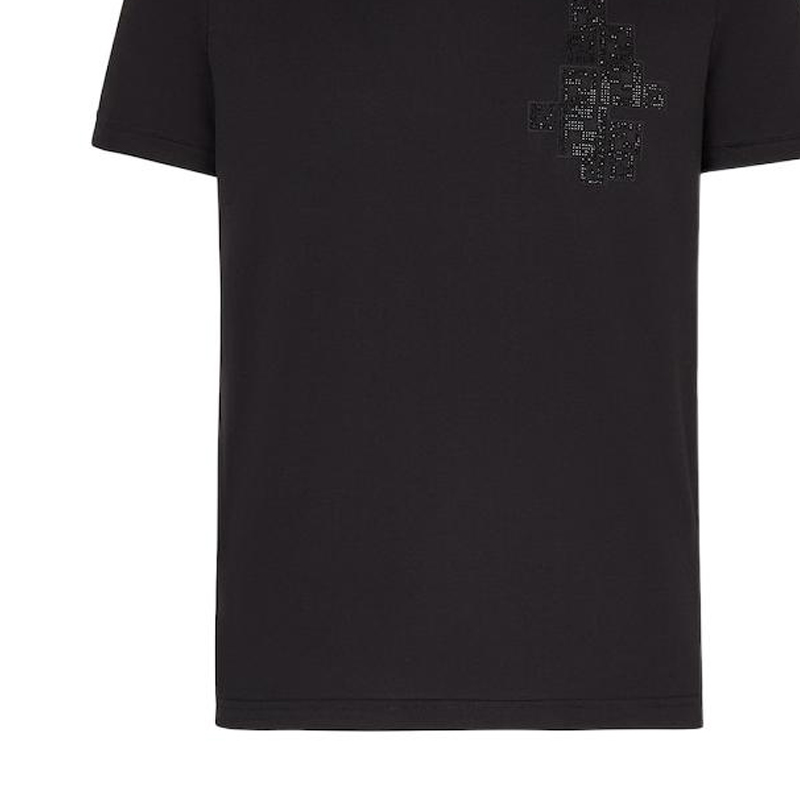 FENDI FW22 Solid Color Crewneck Short Sleeve T-Shirt Men’s Black FY0894A2F3F0QA1 圖 7