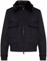 Fendi FW22 Solid Color Furry Collar Jacket Dark Gray FW1084AHBUF0MYM Fendi FW22 Solid Color Furry Collar Jacket Dark Gray FW1084AHBUF0MYM