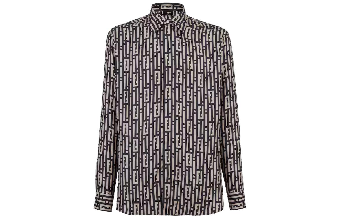 Order フェンディ FW23 ブラック モノグラム 長袖 ボタンアップ シャツ. FS1038AQIDF03LQ