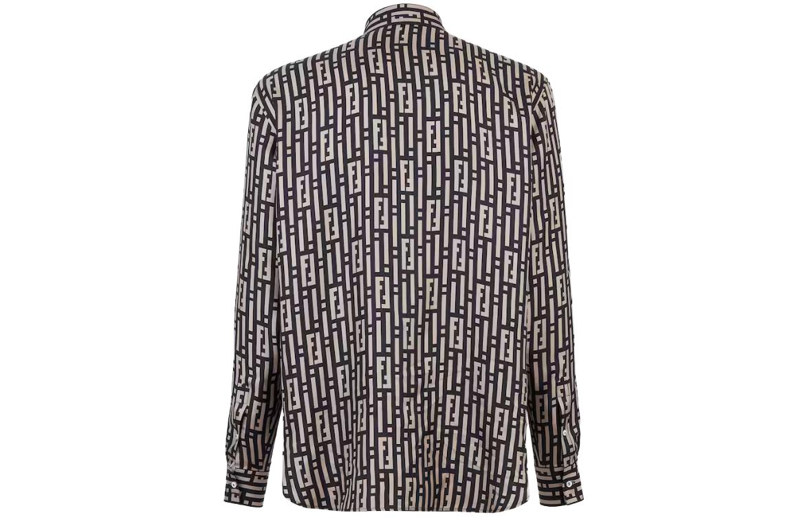 Lookbook フェンディ FW23 ブラック モノグラム 長袖 ボタンアップ シャツ. FS1038AQIDF03LQ