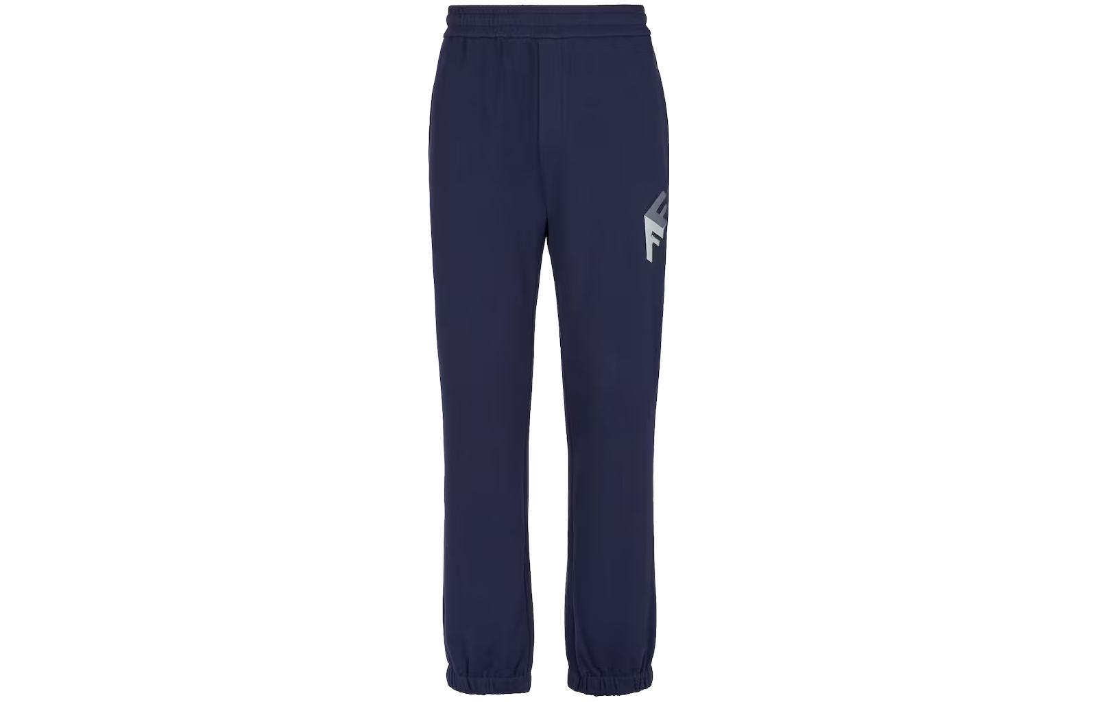 FENDI FW23  Blue Printed Mid-Waist Relaxed Pants Limited Edition. FB0942APN1F1AJR